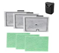 Filtre d'aquarium compatible avec filtre interne/externe Aqueon-S, 3 cartouches filtrantes à charbon actif + 3 tampons Algaway pour éliminer les bactéries et système de purification de l'eau pour