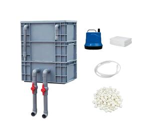 Filtre d'aquarium pour étangs - Système de filtration à 3 couches pour un usage intensif | Pompe à eau et médias filtrants inclus | Boîte de filtration pour bassin - Écosystème aquatique d'intérieur