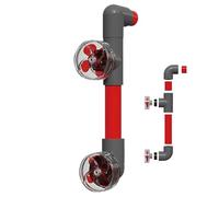 Filtre d'aquarium - Sortie de ventilateur amovible en polypropylène de 4,5 cm - Rotation automatique - Couvercle complet - Débit d'eau et réduction du bruit - Accessoire d'écoulement d'aquarium