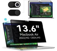 Filtre de Confidentialité pour MacBook Air 13.6 Pouces (2022-2025,M2,M3,M4),Amovible Protection Ecran Filtre Anti Espion Lumière Bleu Reflet,Laptop Privacy Screen pour Mac Air 13 (A3240,A3113,A2681)