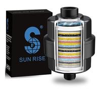 Filtre de douche à haut rendement - Filtre de pommeau de douche universel à 20 étapes pour éliminer le chlore et les métaux lourds, améliore l'état de votre peau et de vos cheveux (noir)