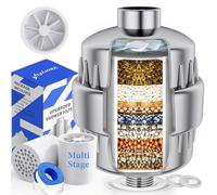 Filtre de douche anti-calcaire - Adoucisseur d'eau avec turbine rotative, élimine le chlore et le fluorure, 2 cartouches fournies, améliore considérablement l'état de votre peau, cheveux et ongles