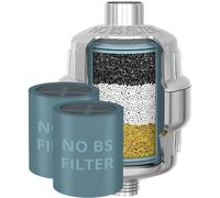 Filtre de douche WEAQUA Heavy Duty NO BS avec cartouche de supplémentaire - ÉLIMINATION à 99 % Filtre de pommeau de douche pour eau dure, chlore, métaux lourds, fluorure, micro-vie,