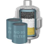 Filtre de douche WEAQUA Heavy Duty NO BS avec cartouche de supplémentaire - ÉLIMINATION à 99 % Filtre de pommeau de douche pour eau dure, chlore, métaux lourds, fluorure, micro-vie,
