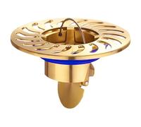 Filtre de Drain de Plancher de Salle de Bain en Laiton Or | Joint Silicone, Fermeture Constante et Anti-retour, Piège les Débris pour Lavabo