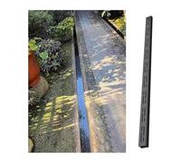 Filtre de drainage linéaire rectangulaire， Caniveaux de drainage d'acier inoxydable avec des tailles multiples noir argenté connecteur(Black,W x H - 5x5cm/2x2")