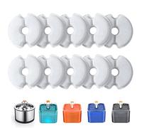 Filtre de Fontaine à Eau 10 Pièces, Yiupea Filtres de Rechange pour Fontaine de Chat 2L & 2.5L/67oz &84 oz avec Charbon Actif & Résine conTriple Filtration