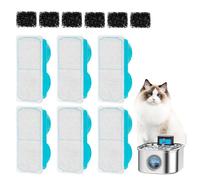 Filtre de fontaine à eau - Filtre de fontaine à eau pour chat, éliminateur d'odeurs avec éponge, triple filtres de rechange avec charbon actif et résine pour distributeur de boisson pour animaux