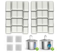 Filtre de fontaine pour chat - Remplacement pour éliminateur d'odeurs, kit de pré-filtre à 4 éponges, système de filtration triple action pour distributeur d'eau potable, assure une eau propre et