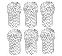 Filtre de gouttière, protection de descente pluviale 6 pièces 4x7 tête ronde extensible protection gouttière en aluminium filtre résistant à l'eau et à la rouille pour empêcher le blocage par les