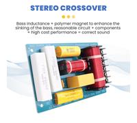 Filtre de haut-parleur audio 2 voies 350 W, division hautes et basses fréquences 3 200 Hz