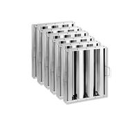 Filtre de Hotte Aspirante Commerciale 3 Rainures Lot de 6 Anti-Graisse 39,3x49,3cm