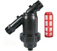 Filtre de maille 1 1/2". Capacité de filtration 120 mesh. Utilisé en installations d'arrosage et irrigation par goutte. Filetage mâle 1 1/2-50 mm. Cartouche intérieur de maille inclus