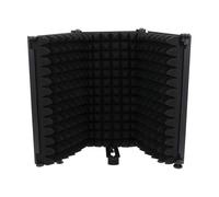 Filtre de Microphone à Trois Panneaux Pliable Angle Réglable Noir | Abs Mousse Fer Alliage Aluminium, Installation Simple, Portable pour Enregistrement