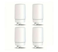 Filtre de montage de robinet en bloc de noix de coco, Compatible avec Brita, cartouche de remplacement du système de Filtration d'eau, Chrome blanc 4 pièces(4pcs)