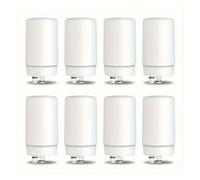 Filtre de montage de robinet en bloc de noix de coco, Compatible avec Brita, cartouche de remplacement du système de Filtration d'eau, Chrome blanc(8pcs)