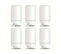 Filtre de montage de robinet en bloc de noix de coco, Compatible avec Brita, cartouche de remplacement du système de Filtration d'eau, Chrome blanc(6pcs)
