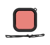 Filtre de plongée d'objectif de caméra d'action, Filtre étanche de plongée sous-Marine avec Corde Suspendue pour 8(Rouge Clair)