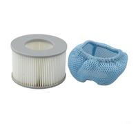 Filtre de protection en maille bleue avec couvercle de filtre pour jacuzzi Mspa compatible avec Mont Blanc Camaro Nest Soho Baikal Starry Bliss Silver Cloud Delight Premium Elite Concept 5,4 cm x 6,8