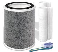 Filtre de purificateur d'air HP202 de rechange compatible avec Shark HP200 Series et HC502, filtre HEPA 3 en 1 de qualité H13 avec 2 préfiltres supplémentaires et brosse 2 en 1, pièce # HE2FKBAS,