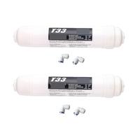 Filtre de purification d'eau à connexion rapide T33 - Lot de 2 filtres à charbon for la filtration de l'eau du robinet(2pcs)