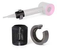 Filtre de rechange en maille pour sèche-cheveux Dyson Supersonic HD01 HD03 HD08, cage de filtre extérieure avec brosse de nettoyage (noir)