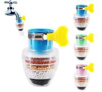 Filtre de robinet à interface universelle, filtre à eau à charbon actif, robinet rotatif, filtre à eau à charbon magique à économie d'eau, résistant aux éclaboussures (Blue)