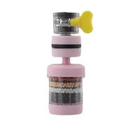 Filtre de robinet d'interface pour purification de l'eau du robinet de cuisine - Design de pomme de douche anti-éclaboussures avec technologie d'économie d'eau, compatible avec la plupart (rose)