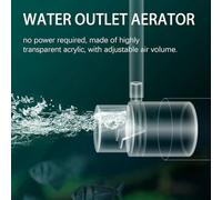 Filtre de sortie d'oxygénation du réservoir de poisson - pas de pompe à oxygène électrique pour aérateur de cuve à pêche | Système de filtre à débit de débit réglable pour étang extérieur Axolotl