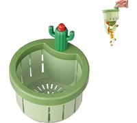Filtre de vidange d'évier de cuisine en forme de cactus, panier de vidange automatique à presse, joli filtre anti-obstruction pour évier de cuisine, panier de drainage pour évier de cactus (vert)