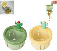 Filtre de vidange d'évier de cuisine en forme de cactus, panier de vidange automatique à pression, joli filtre anti-obstruction pour évier de cuisine, panier de drainage pour évier de cactus (mélange