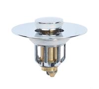 Filtre de vidange d'évier en laiton chromé compatible avec bonde de 2,5 cm de diamètre pour salle de bain, cuisine, douche (argent)