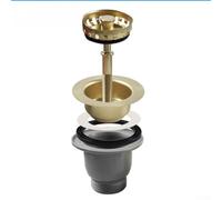 Filtre de vidange en acier inoxydable 304 avec aspect doré conçu pour une ouverture d'évier de 85 mm et un système de filtre à double fonction