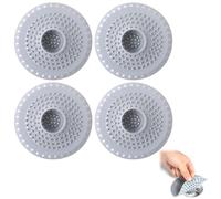 Filtre de Vidange en Silicone avec Ventouses Antidérapantes - Filtre à Cheveux pour Douche, Évier et Baignoire, Couvercle de Drain Polyvalent pour Maison et Jacuzzi (4PCS)