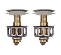 Filtre de vidange universel pour lavabo, crépine de vidange d'évier de cuisine 35 mm, crépine et bouchon d'évier de cuisine combinés,2pc