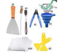 Filtre D'entonnoir En Résine 18 Pièces, Tasse De Filtre En Métal, Photon De Durcissement Uv Pelle Spatule De Nettoyage Kit D'accessoires 3d Outil De Coupe Pour Imprimante 3d Sla