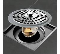 Filtre désodorisant universel pour drain de sol de salle de bain et de toilette, couvercle de fermeture en acier inoxydable 304, noyau de drain de sol circulaire, adapté pour un diamètre de tube de 3,