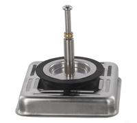 Filtre d'évier conçu pour les ouvertures de vidange standard avec format carré de 79 mm et composition en acier inoxydable + caoutchouc pour une longue durée de vie