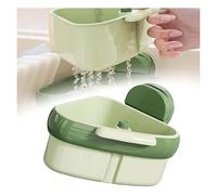 Filtre d'évier d'angle à suspendre, panier égouttoir à ventouse pour évier de cuisine, panier à ventouse amélioré avec vidage à pression et design autonettoyant, récupérateur de déchets d'angle (vert)