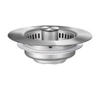 Filtre d'évier de cuisine - En acier inoxydable - Avec couvercle - Bouchon anti-obstruction - Universel de 3-1/2" - Pour évier - Protection contre les fuites avec eau