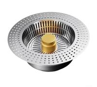 Filtre d'évier de cuisine en acier inoxydable essentiel pour un lavage et un drainage efficaces des légumes (acier inoxydable doré)