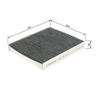 Bosch Filtre d'habitacle 1 987 432 304 – Filtre à pollen et charbon actif
