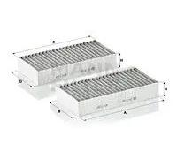 Filtre d'habitacle Comp. moteur côté passager, sous couvercle boîte d'eau