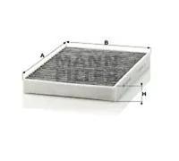 Filtre d'habitacle Comp. moteur côté passager, sous couvercle boîte d'eau