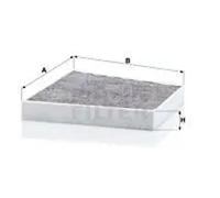 Filtre d'habitacle Comp. moteur côté passager, sous couvercle boîte d'eau