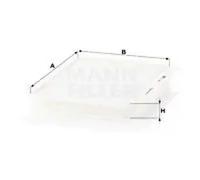 Filtre d'habitacle derrière la boîte à gants Filtre à particules CU 2622