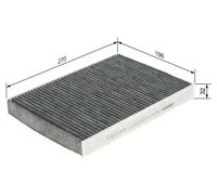 Filtre d'habitacle Filtre à charbon actif 1 987 432 311 BOSCH pour CITROËN