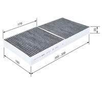 Bosch R2571 Filtre d'Habitacle à Charbon Actif de Remplacement - Contre les Mauvaises Odeurs, le Pollen et la Poussière pour un air plus pur à l’Intérieur du Véhicule
