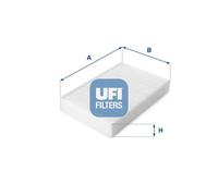 UFI Filters, Filtre à Pollen d'Habitacle 53.223.00, Filtre à Air de Remplacement, Adapté aux Voitures, Applicable sur Divers Modèles de Nissan Juke, Nissan Pulsar et Renault Fluence