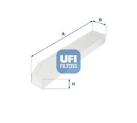 UFI Filters, Filtre à Pollen d'Habitacle 53.257.00, Filtre à Air de Remplacement, Adapté aux Voitures, Applicable sur Divers Modèles de Jeep Grand Cherokee, Jeep Compass et Jeep Avenger